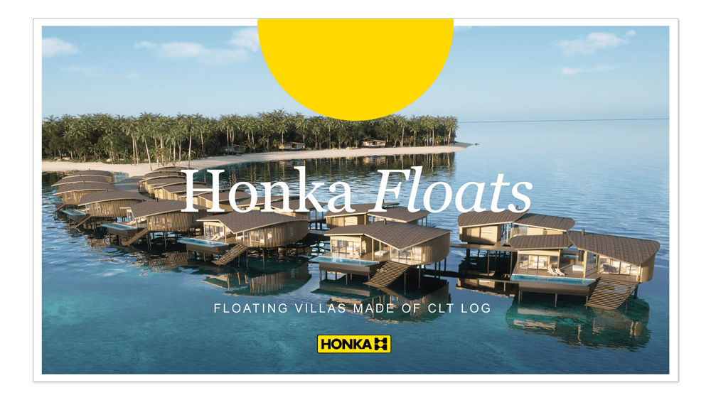 Honka Floats näyttävät kelluvat hirsirakennukset